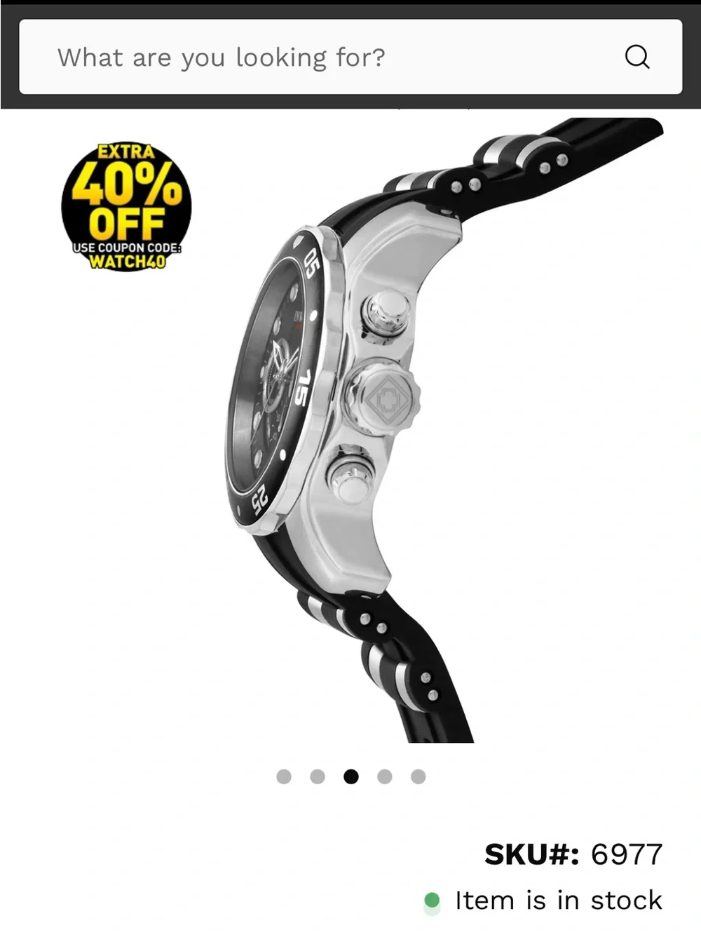 Invicta Black and Silver Chronograph Dive Watch